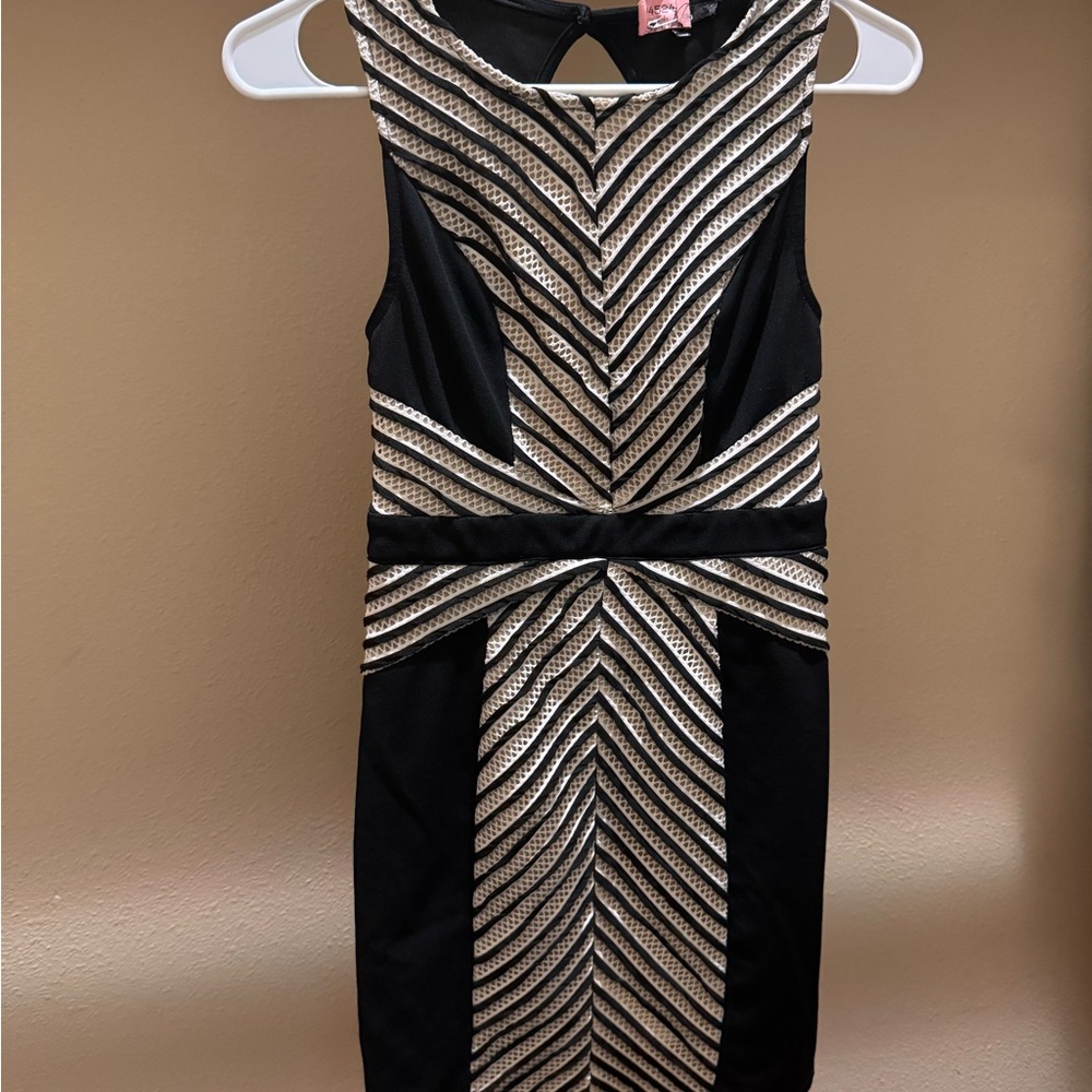 Black and Silver Chevron Dress
